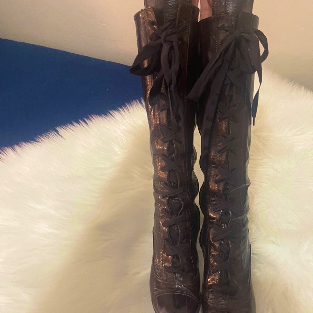 Burberry vintage Eel skin boots - Picture 4 of 15